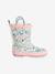 Bottes pluie fille caoutchouc bleu imprimé+écru+lot rose 12 - vertbaudet enfant 