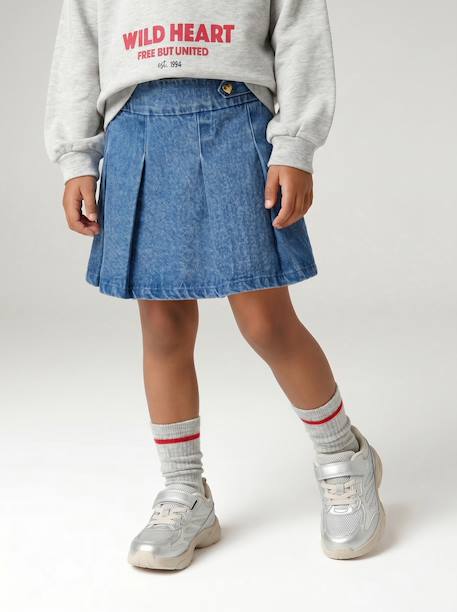 Jupe denim fille denim brut 5 - vertbaudet enfant 