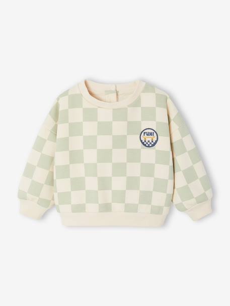 Sweat bébé garçon manches longues vert sauge 1 - vertbaudet enfant 