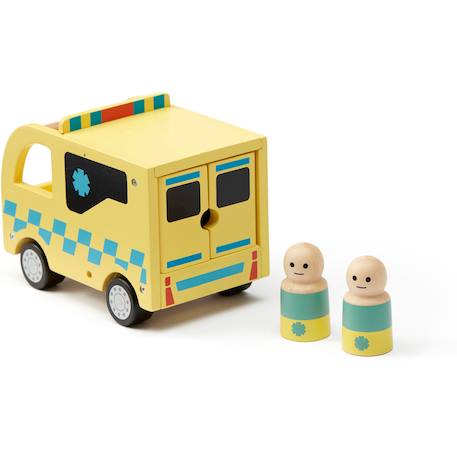 Ambulance en bois aiden Jaune, bleu 6 - vertbaudet enfant 