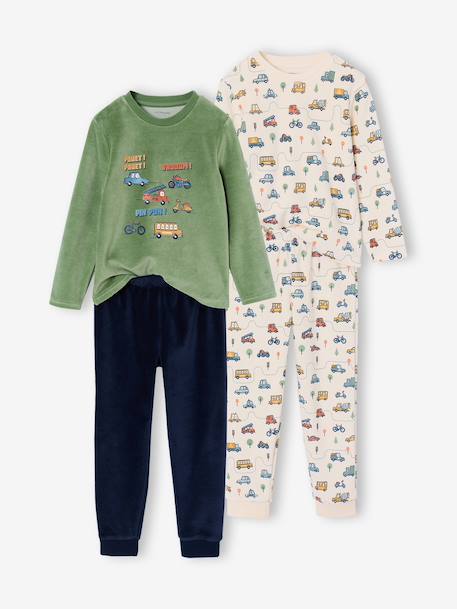 Lot de 2 pyjamas garçon vert 1 - vertbaudet enfant 