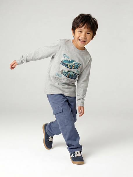 T-shirt motif ludique garçon écru+gris chiné 11 - vertbaudet enfant 