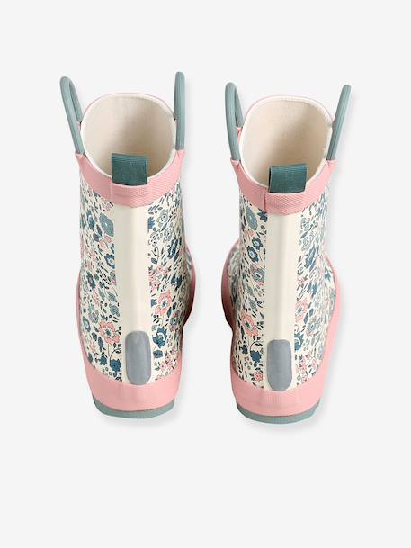 Bottes pluie fille caoutchouc bleu imprimé+écru+lot rose 16 - vertbaudet enfant 