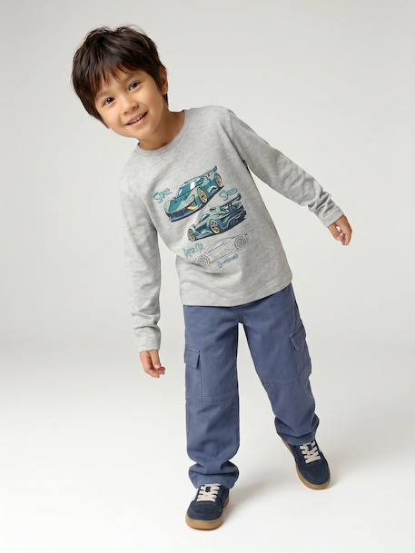 T-shirt motif ludique garçon écru+gris chiné 9 - vertbaudet enfant 