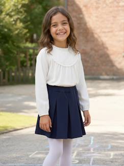 -Tee-shirt blouse fille détail broderie anglaise manches longues