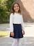 Tee-shirt blouse fille détail broderie anglaise manches longues bleu pâle+écru+marine+mauve+vert foncé 4 - vertbaudet enfant 