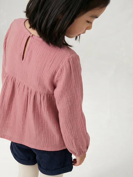 Blouse manches longues fille blush+écru 9 - vertbaudet enfant 