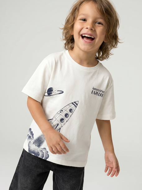T-shirt manches courtes garçon écru 2 - vertbaudet enfant 
