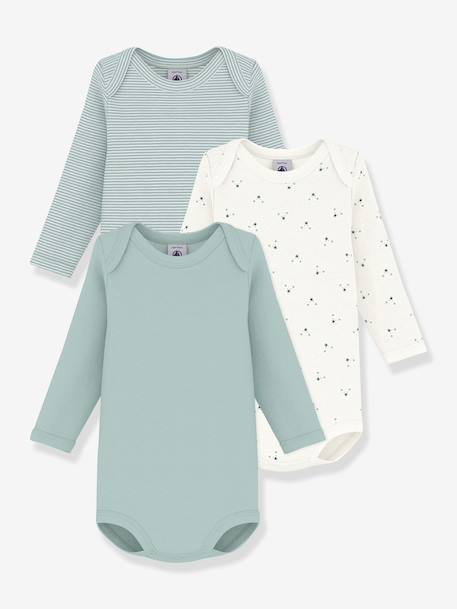 Lot 3 bodies manches longues vert clair 1 - vertbaudet enfant 