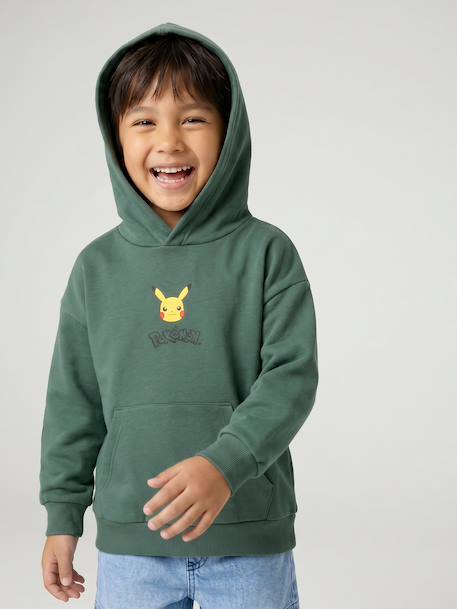 Sweat à capuche Pikachu garçon vert 2 - vertbaudet enfant 