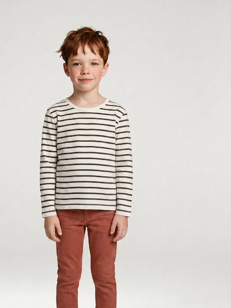 Lot de 3 T-shirts garçon manches longues anthracite+bordeaux 11 - vertbaudet enfant 