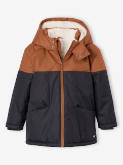 Parka technique à capuche garçon doublée fausse fourrure  - vertbaudet enfant