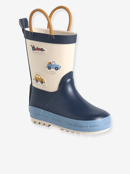 Bottes de pluie bébé détails ludiques bleu clair+marine+rayé marine+vert imprimé 7 - vertbaudet enfant 