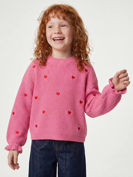 Fille-Pull, gilet, sweat-Pull-Pull fille manches longues col rond