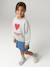 Sweat fille col rond manches longues bleu chambray+gris chiné 13 - vertbaudet enfant 