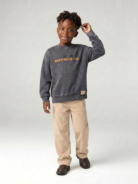 Pantalon en velours côtelé garçon facile à enfiler beige+bleu ardoise+marine 2 - vertbaudet enfant 