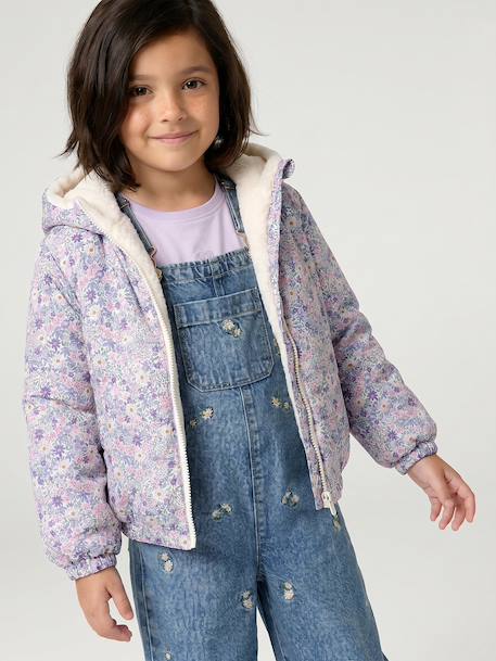 Coupe-vent fille à capuche réversible léopard/sherpa beige+vanille 13 - vertbaudet enfant 