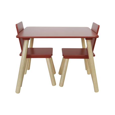 Table carrée enfant bois de pin 2 assises - judith Blanc+Rose+Terracotta+Vert+Vert olive 17 - vertbaudet enfant 
