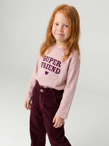 T-shirt manches longues fille encre+rose pâle+vert 6 - vertbaudet enfant 
