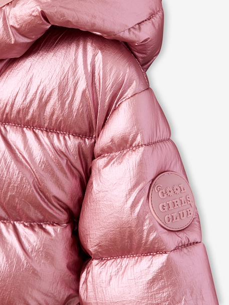 Doudoune fille légère à capuche effet brillant métallisé rose+rose pâle 12 - vertbaudet enfant 
