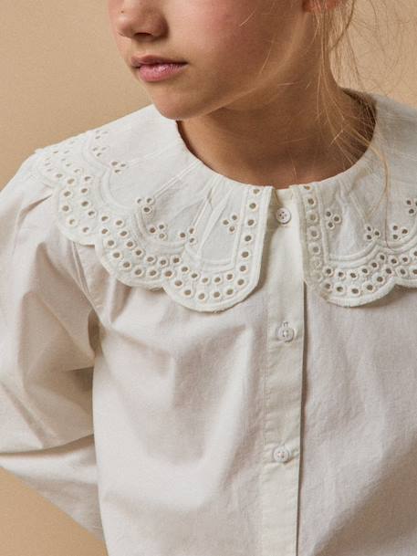 Blouse fille maxi col Blanc casse 3 - vertbaudet enfant 