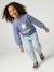 Sweat fille col rond manches longues bleu chambray+gris chiné 8 - vertbaudet enfant 