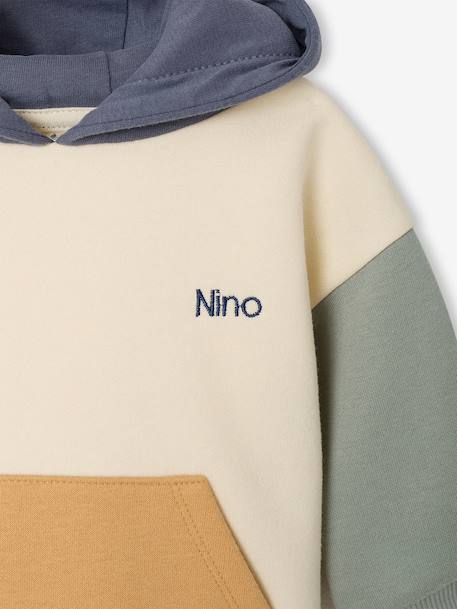 Sweat à capuche bébé personnalisable vert sauge 3 - vertbaudet enfant 