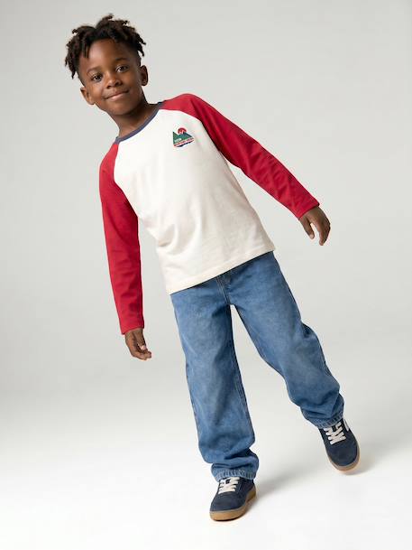 T-shirt manches longues garçon bordeaux+ocre+vert sauge 6 - vertbaudet enfant 