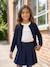 Gilet fille maille fine BASICS anthracite+beige chiné+bleu grisé+bois de rose+jaune+marine+prune+vanille+vert émeraude 21 - vertbaudet enfant 