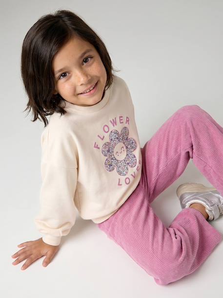Ensemble fille sweat et pantalon anthracite+écru 7 - vertbaudet enfant 