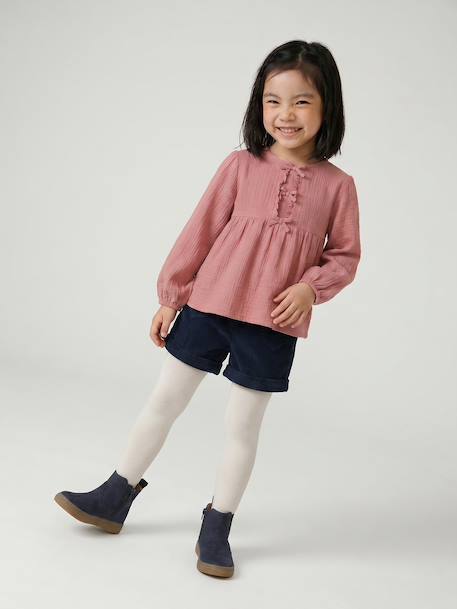 Blouse manches longues fille blush+écru 6 - vertbaudet enfant 