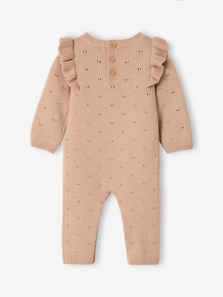 Combinaison bébé fille en tricot beige chiné 2 - vertbaudet enfant 
