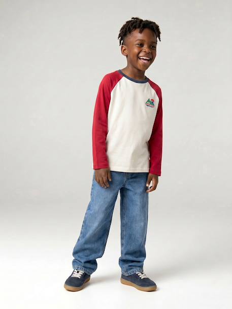 T-shirt manches longues garçon bordeaux+ocre+vert sauge 7 - vertbaudet enfant 