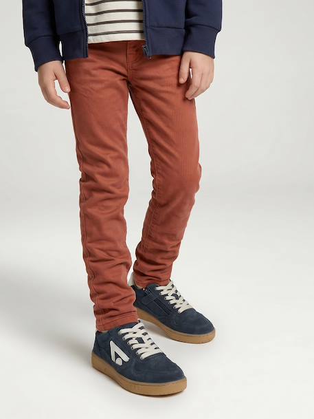 Slim garçon couleur morphologique FIN argile+beige+bleu nuit+bleu pétrole+noir+rouille+tomette+vert émeraude 20 - vertbaudet enfant 