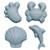 Set de 4 moules de plage en silicone souple bleu gris Grey 1 - vertbaudet enfant 
