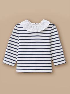 T-shirt marinière broderie anglaise bébé  - vertbaudet enfant
