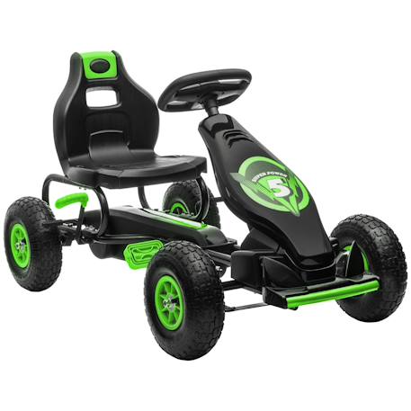 Kart à pédales enfant go kart formule 1 racing super power 5 aileron avant pneus gonflables caoutchouc Blue+Green+Pink+Red 7 - vertbaudet enfant 