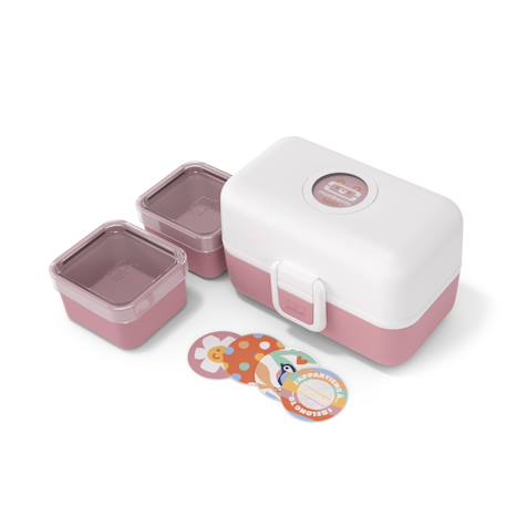 Lunch box à compartiments 800ml tresor Blanc/rose+Bleu dino+Bleu infinity+Bleu wolf+Bleu/crème+Cannelle fox+Rose birds+Rose blush+Rose papercut+Vert forest+Vert raccoon+Vert/bleu 1 - vertbaudet enfant 
