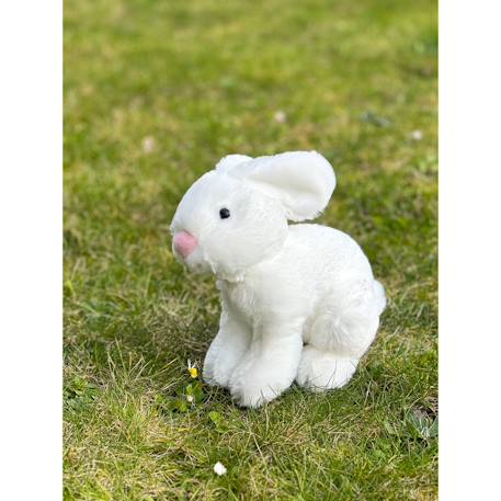Peluche - peluche lapin flammé douceur blanc - 25 cm White 4 - vertbaudet enfant 