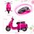 Scooter électrique enfant vespa 6v - musiques, feu av, entrée usb, radio fm - 2 roues auxiliaires Green+Pink+White 9 - vertbaudet enfant 