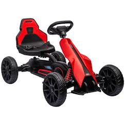 Jouet-Jeux de plein air-Sports de glisse et à roues-Véhicules enfant-Kart à pédales enfant go kart formule 1 racing aileron avant carter chaine fermé siège réglable avec ceinture