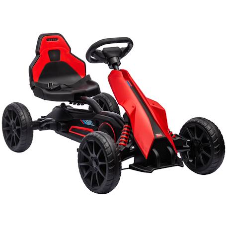 Kart à pédales enfant go kart formule 1 racing aileron avant carter chaine fermé siège réglable avec ceinture Black+Red 7 - vertbaudet enfant 