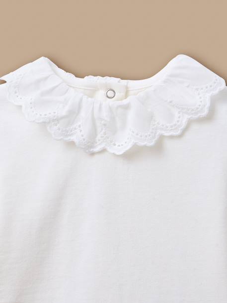 T-shirt broderie anglaise bébé Ecru 2 - vertbaudet enfant 