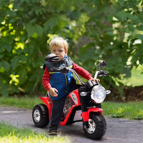 Moto électrique enfant chopper tout-terrain 6v 20w marche av ar 3 roues effets lumineux sonores Red+Yellow 2 - vertbaudet enfant 