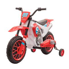 Jouet-Jeux de plein air-Sports de glisse et à roues-Moto cross électrique enfant 12v 3-8 km/h roulettes auxiliaires amovibles