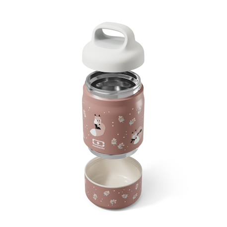 Lunch box isotherme 2 compartiments 500ml handy Bleu wolf+Cannelle fox+Vert raccoon 9 - vertbaudet enfant 