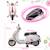 Scooter électrique enfant vespa 6v - musiques, feu av, entrée usb, radio fm - 2 roues auxiliaires Green+Pink+White 15 - vertbaudet enfant 