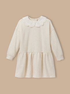 -Robe grand col brodé - coton biologique