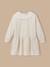 Robe grand col brodé - coton biologique Ecru chine+Marine 1 - vertbaudet enfant 