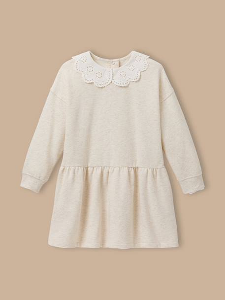 Fille-Robe-Robe grand col brodé - coton biologique